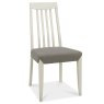 Canneto Tall Back Slatted Dining Chair With Fabric Seat Pad Cold Steel Washed Oak