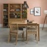 Canneto Oak Low Back Slatted Dining Chair Faux Leather