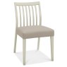 Canneto Low Back Slatted Dining Chair With Faux Leather Seat Pad Grey Washed Oak
