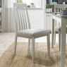 Canneto Grey Washed Oak Tall Back Slatted Dining Chair Faux Leather Grey