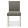 Canneto Low Back Upholstered Dining Chair Fabric Grey Front