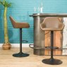 Chevy High/Low Gas Lift Bar Stool Faux Leather Chestnut Lifestyle