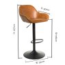 Chevy Barstool Faux Leather Tan Measurements