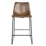 Cooper High Bar Stool Faux Leather Chestnut