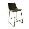 Cooper Low Bar Stool Faux Leather Grey
