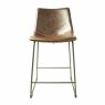 Cooper Low Bar Stool Faux Leather Chestnut Front