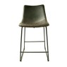 Cooper Low Bar Stool Faux Leather Grey Front