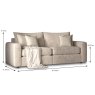 Chianti 3 Seater Standard Back Sofa Fabric C Dimensions