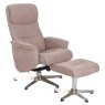Arina Swivel Recliner Armchair With Footstool Fabric Sand
