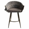 Blake High Bar Stool Fabric & Faux Leather Brown