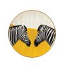 Zebra Plates Green White Black Yellow & Orange (Set Of 4 ) 