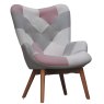 Hawthorn Armchair Fabric Pink Patchwork