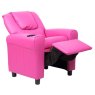 Kids Recliner Armchair Faux Leather Pink