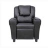 Kids Recliner Armchair Faux Leather Black