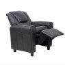 Kids Recliner Armchair Faux Leather Black