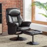 Dingle Swivel Recliner & Footstool Faux Leather Chocolate
