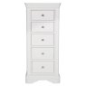 Acton 5 Drawer Tallboy Bone White Front