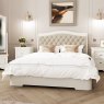 Acton King (150cm) Bedstead With Fabric Headboard Bone White Lifestyle