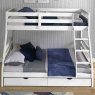 Solar Painted Triple/Dual Storage Bunk Bed White + Single & Double 'Sleep to Dream' Mattress Bundle