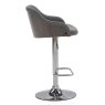 Fig High/Low Gas Lift Bar Stool Faux Leather Grey