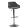 Fig High/Low Gas Lift Bar Stool Faux Leather Grey