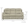 Parker Knoll Boston 3 Seater Electric Reclining Sofa (3 Seat & Back Cushions) Fabric A Dimensions