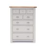 Colby 8 Drawer Tallboy Grey With Oak Top