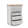 Colby 8 Drawer Tallboy Grey With Oak Top Open
