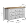 Colby 3 + 3 Drawer Chest Of Drawers Grey With Oak Top Measurements