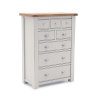 Colby 8 Drawer Tallboy Grey With Oak Top Side