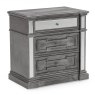 Nevada 3 Drawer Bedside Locker Grey & Mirrored