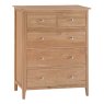 Alford 3+2 Drawer Tall Chest of Drawers Light Oak