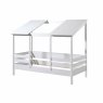 House Shaped Single (90cm) Bedstead With Two Roof Panels White