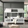 Vipack House Shaped Single (90cm) Bedstead With Two Roof Panels White