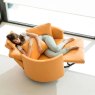 Fama Moonrise Electric Reclining Swivel & Rocking Armchair Ciervo Leather Lifestyle