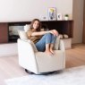 Fama Nadia Electric Reclining Swivel & Rocking Armchair Fabric Series 6 in use