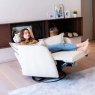 Fama Nadia Electric Reclining Swivel & Rocking Armchair Fabric Series 6 Reclined