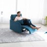 Fama Adan Electric Reclining Swivel & Rocking Armchair Circular Base Fabric Series 6 Open