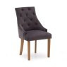Gradara Dining Chair Velvet Fabric Misty With Oak Legs
