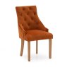 Gradara Dining Chair Velvet Fabric Pumpkin With Oak Legs
