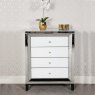 Liberty 4 Drawer Chest of Drawers White & Silver