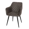 Turnberry Carver Dining Chair Faux Leather Grey