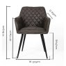 Turnberry Carver Dining Chair Faux Leather Grey Measurement