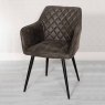 Turnberry Carver Dining Chair Faux Leather Grey Lifestyle