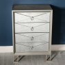 Diamond 4 Drawer Chest of Drawers Champagne