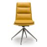 Nobo Swivel Dining/Office Chair Faux Leather Ochre With Brushed Steel Legs Front