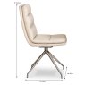 Nobo Swivel Dining/Office Chair Faux Leather Taupe With Brushed Steel Legs Dimension