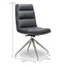Nobo Swivel Dining/Office Chair Faux Leather Grey With Brushed Steel Legs Dimensions