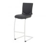 Vittorini High Bar Stool Faux Leather Black