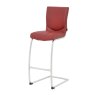Vittorini High Bar Stool Faux Leather Red